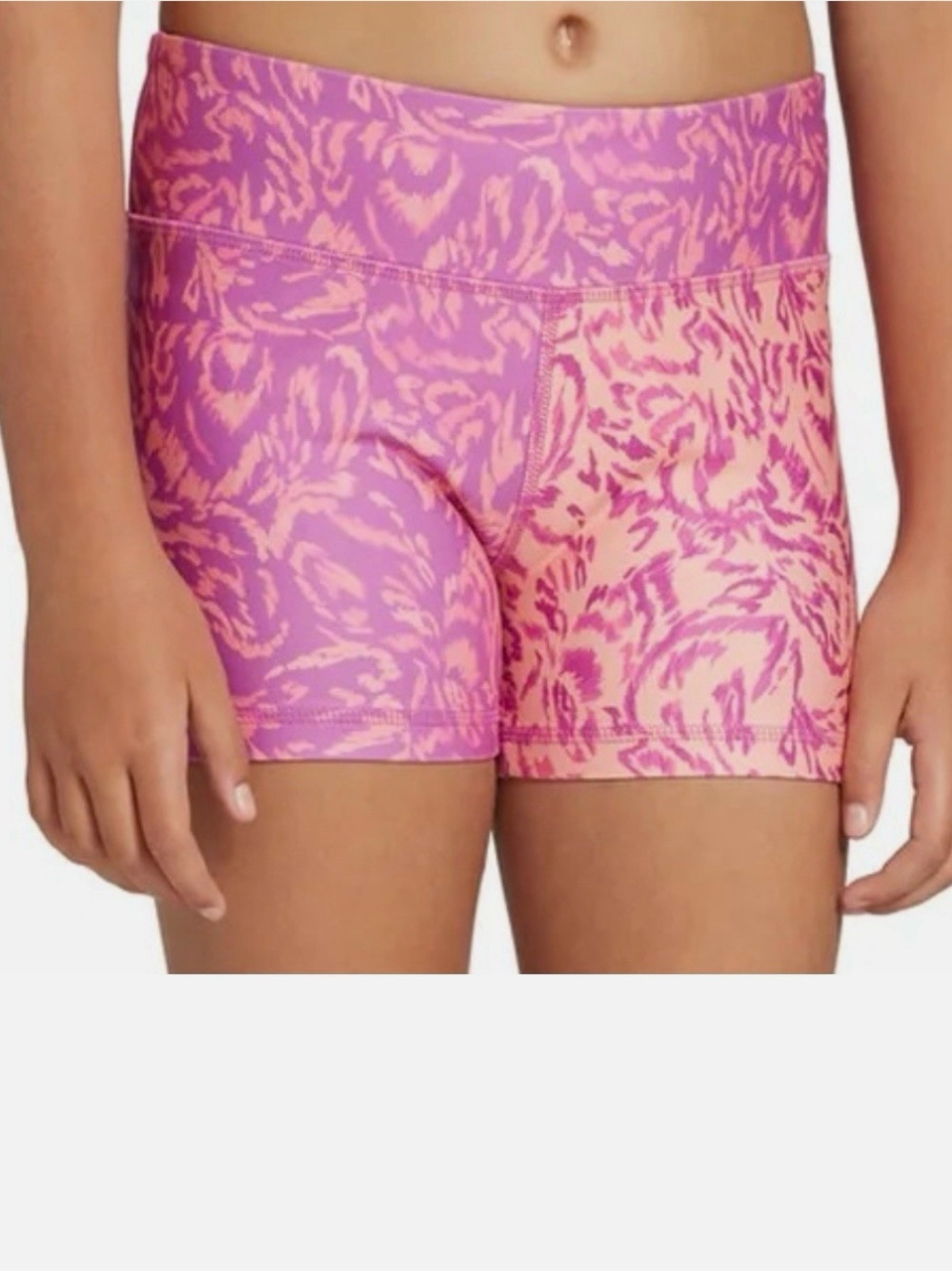 DSG Pink and Peach Animal-Print Active Shorts